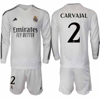 Köp Real Madrid Herr Hemmatröja 2024/25 Daniel Carvajal 2 Fotbollsställ Långärmad (+ Shorts)