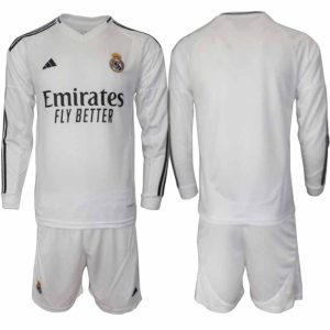 Köp Real Madrid Herr Hemmatröja 2024/25 Fotbollsställ Långärmad (+ Shorts)