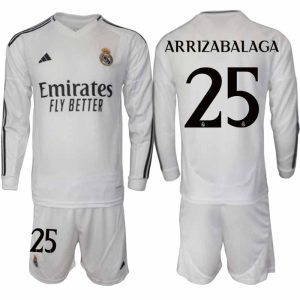 Köp Real Madrid Herr Hemmatröja 2024/25 Kepa Arrizabalaga 25 Fotbollsställ Långärmad (+ Shorts)