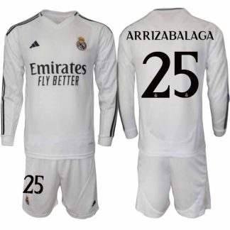 Köp Real Madrid Herr Hemmatröja 2024/25 Kepa Arrizabalaga 25 Fotbollsställ Långärmad (+ Shorts)