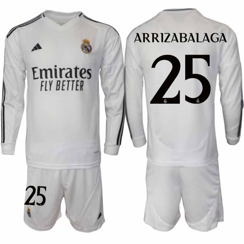 Köp Real Madrid Herr Hemmatröja 2024/25 Kepa Arrizabalaga 25 Fotbollsställ Långärmad (+ Shorts) 1 Köp Real Madrid Herr Hemmatröja 2024/25 Kepa Arrizabalaga 25 Fotbollsställ Långärmad (+ Shorts)