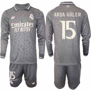 Köp Real Madrid Herr Tredjetröja 2024/25 Arda Guler 15 Fotbollsställ Långärmad (+ Shorts)