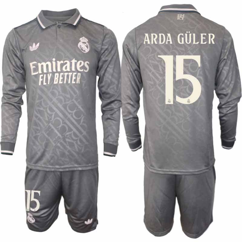 Köp Real Madrid Herr Tredjetröja 2024/25 Arda Guler 15 Fotbollsställ Långärmad (+ Shorts) 1 Köp Real Madrid Herr Tredjetröja 2024/25 Arda Guler 15 Fotbollsställ Långärmad (+ Shorts)