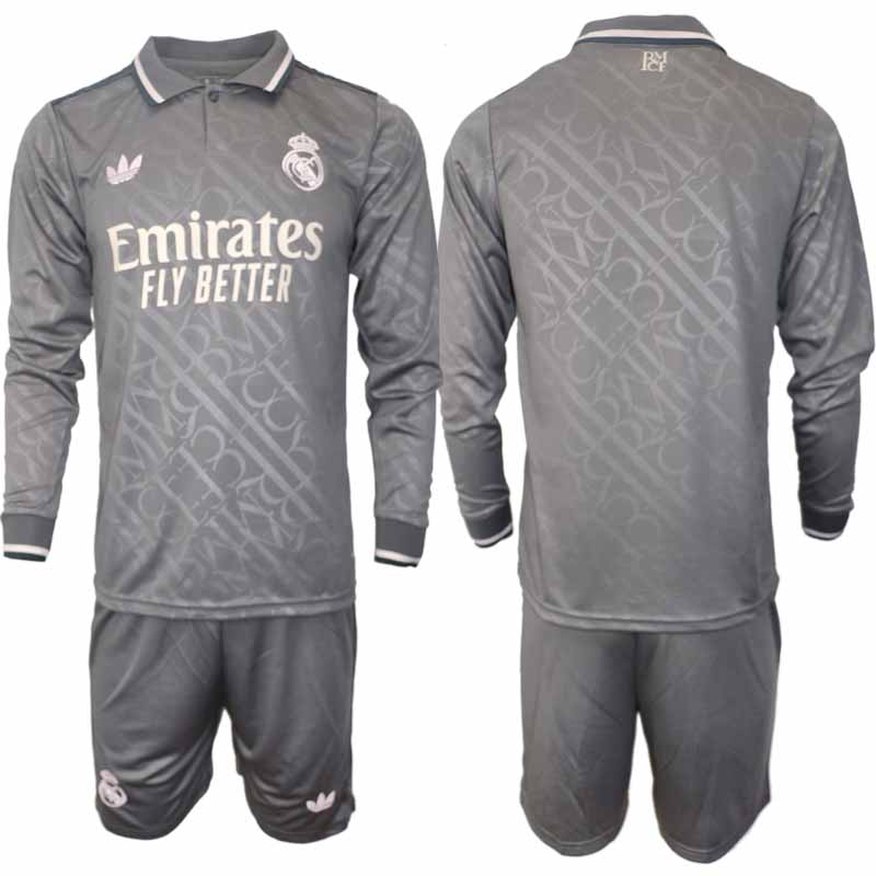 Köp Real Madrid Herr Tredjetröja 2024/25 Fotbollsställ Långärmad (+ Shorts)