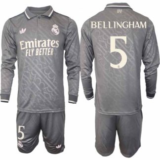 Köp Real Madrid Herr Tredjetröja 2024/25 Jude Bellingham 5 Fotbollsställ Långärmad (+ Shorts)