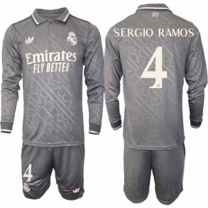 Köp Real Madrid Herr Tredjetröja 2024/25 Sergio Ramos 4 Fotbollsställ Långärmad (+ Shorts)