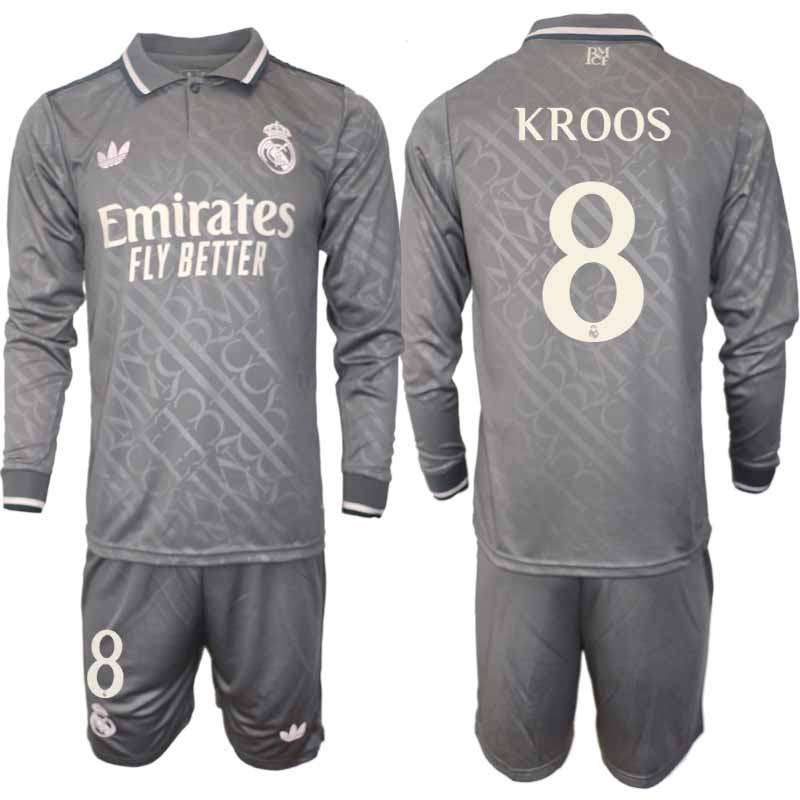 Köp Real Madrid Herr Tredjetröja 2024/25 Toni Kroos 8 Fotbollsställ Långärmad (+ Shorts)