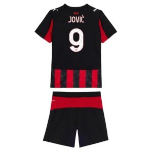 AC Milan Barn Hemmatröja 2025/26 Luka Jović #9 Fotbollsställ med Shorts
