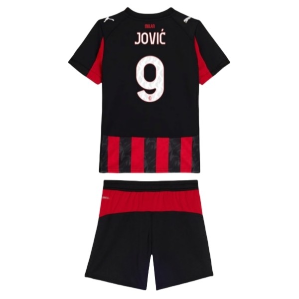 AC Milan Barn Hemmatröja 2025/26 Luka Jović #9 Fotbollsställ med Shorts AC Milan Barn Hemmatröja 2025/26 Luka Jović #9 Fotbollsställ med Shorts