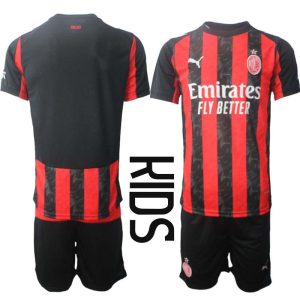 AC Milan Hemmaställ Barn 2025/26 – Kortärmad Fotbollströja + Shorts