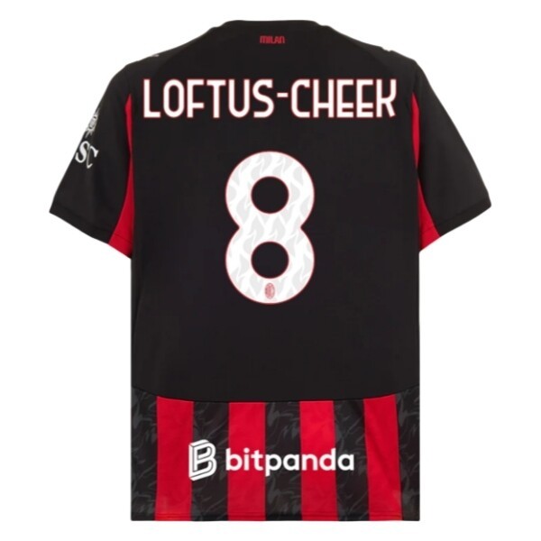 AC Milan Herr Hemmatröja 2025/26 Ruben Loftus-Cheek #8 Kortärmad Billig Fotbollströja 1 AC Milan Herr Hemmatröja 2025/26 Ruben Loftus-Cheek #8 Kortärmad Billig Fotbollströja