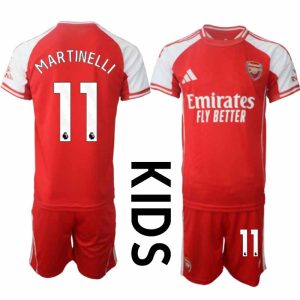 Arsenal Barn Hemmatröja 2025/26 Gabriel Martinelli 11 Kortärmad Fotbollsställ med Shorts