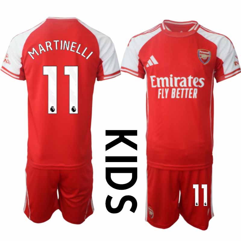 Arsenal Barn Hemmatröja 2025/26 Gabriel Martinelli 11 Kortärmad Fotbollsställ med Shorts 1 Arsenal Barn Hemmatröja 2025/26 Gabriel Martinelli 11 Kortärmad Fotbollsställ med Shorts