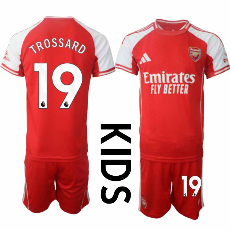 Arsenal Barn Hemmatröja 2025/26 Leandro Trossard 19 Kortärmad Fotbollsställ med Shorts