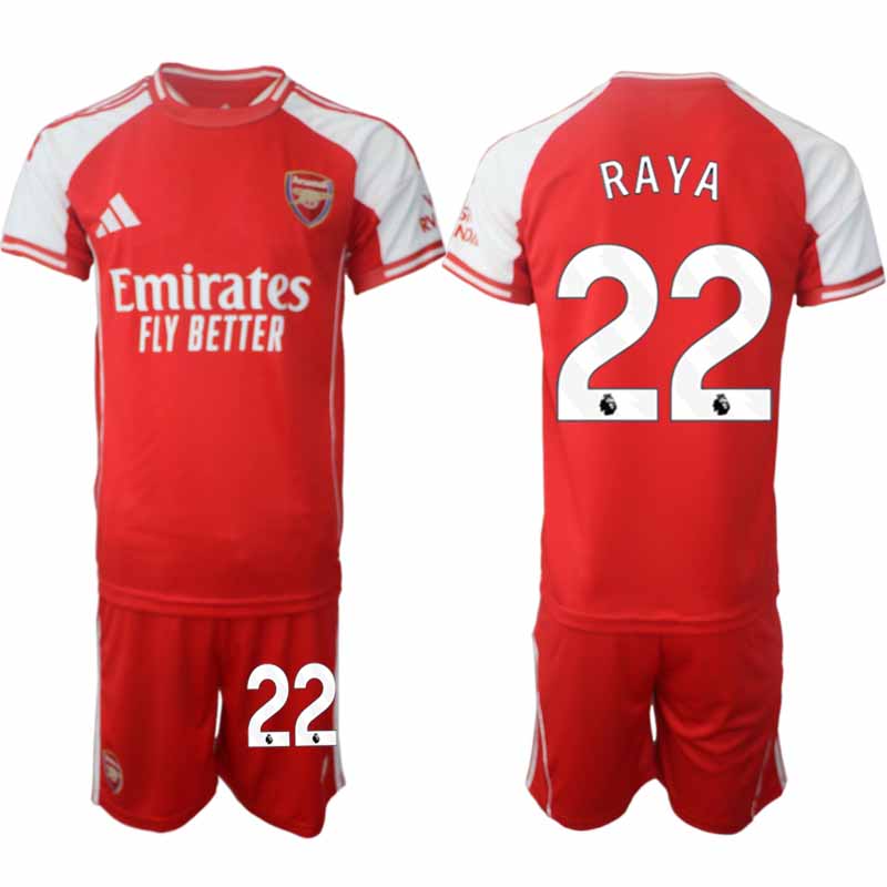 Arsenal Herr Hemmatröja 2025/26 David Raya 22 Kortärmad Fotbollsställ med Shorts