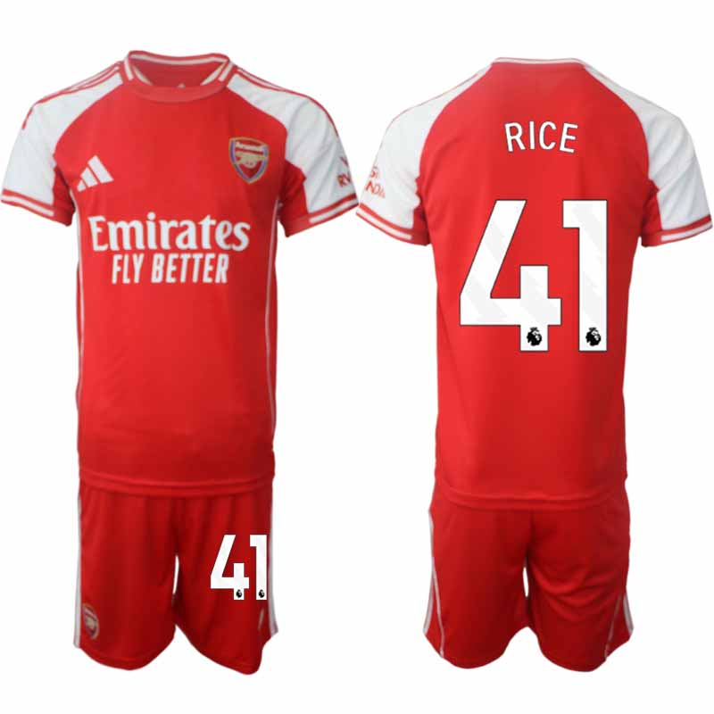 Arsenal Herr Hemmatröja 2025/26 Declan Rice 41 Kortärmad Fotbollsställ med Shorts Arsenal Herr Hemmatröja 2025/26 Declan Rice 41 Kortärmad Fotbollsställ med Shorts
