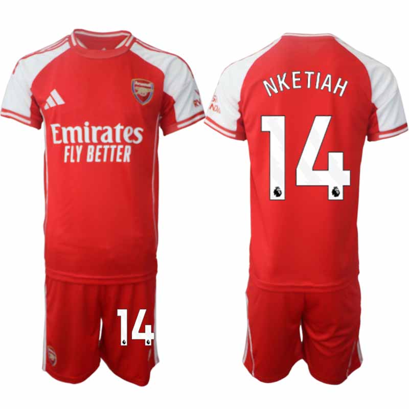 Arsenal Herr Hemmatröja 2025/26 Eddie Nketiah 14 Kortärmad Fotbollsställ med Shorts Arsenal Herr Hemmatröja 2025/26 Eddie Nketiah 14 Kortärmad Fotbollsställ med Shorts