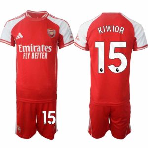 Arsenal Herr Hemmatröja 2025/26 Jakub Kiwior 15 Kortärmad Fotbollsställ med Shorts