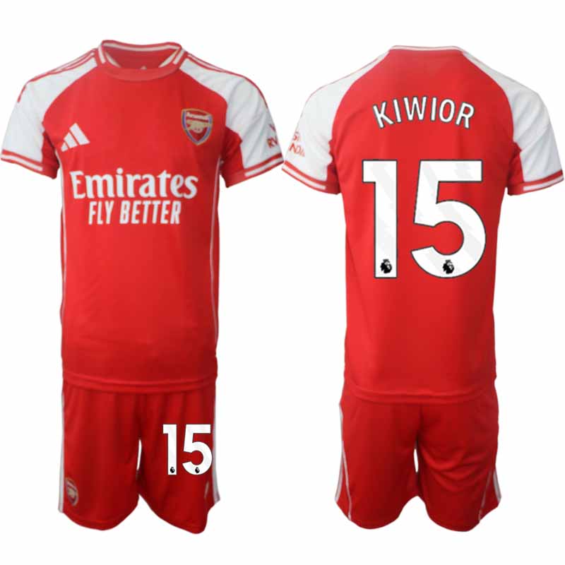 Arsenal Herr Hemmatröja 2025/26 Jakub Kiwior 15 Kortärmad Fotbollsställ med Shorts 1 Arsenal Herr Hemmatröja 2025/26 Jakub Kiwior 15 Kortärmad Fotbollsställ med Shorts
