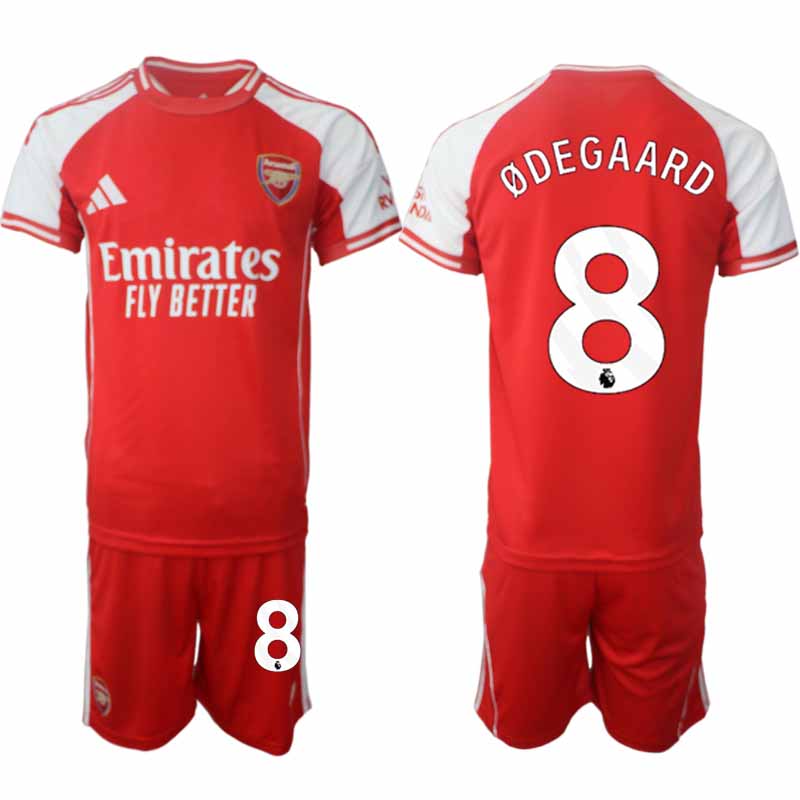 Köp Arsenal Herr Hemmatröja 2025/26 Martin Odegaard 8 Fotbollsställ Kortärmad (+ Korta byxor)