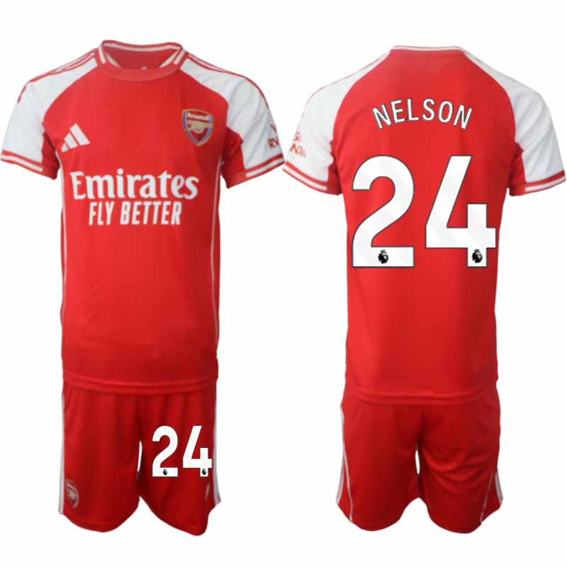 Arsenal Herr Hemmatröja 2025/26 Reiss Nelson 24 Kortärmad Fotbollsställ med Shorts 1 Arsenal Herr Hemmatröja 2025/26 Reiss Nelson 24 Kortärmad Fotbollsställ med Shorts