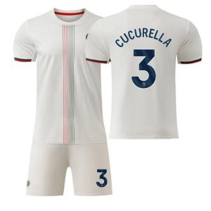 Chelsea Barn Bortatröja 2025/26 Marc Cucurella #3 Fotbollsställ med Shorts