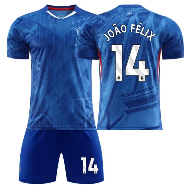 Chelsea Barn Hemmatröja 2025/26 João Félix #14 Fotbollsställ med Shorts 1 Chelsea Barn Hemmatröja 2025/26 João Félix #14 Fotbollsställ med Shorts