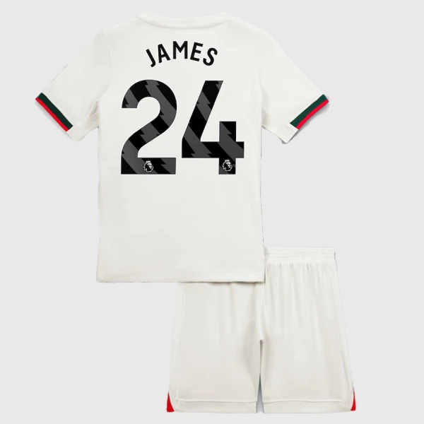 Chelsea Barn Bortatröja 2025/26 Reece James #24 Fotbollsställ med Shorts 1 Chelsea Bortatröja 2025/26 Barn Reece James 24 Kortärmad Fotbollsställ med Shorts