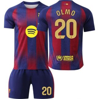 FC Barcelona Barn Hemmatröja 2025/26 Dani Olmo #20 Fotbollsställ med Shorts