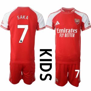Arsenal Barn Hemmatröja 2025/26 Bukayo Saka 7 Fotbollsställ Kortärmad (+ Korta byxor)