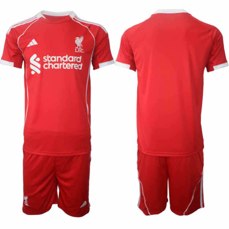 Köp Liverpool Herr Hemmatröja 2025/26 Fotbollsställ Kortärmad (+ Korta byxor)
