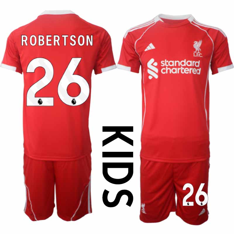 Köp Liverpool Barn Hemmatröja 2025/26 Andrew Robertson 26 Fotbollsställ Kortärmad (+ Korta byxor) Köp Liverpool Barn Hemmatröja 2025/26 Andrew Robertson 26 Fotbollsställ Kortärmad (+ Korta byxor)