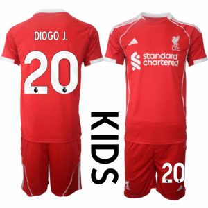 Köp Liverpool Barn Hemmatröja 2025/26 Diogo Jota 20 Fotbollsställ Kortärmad (+ Korta byxor)