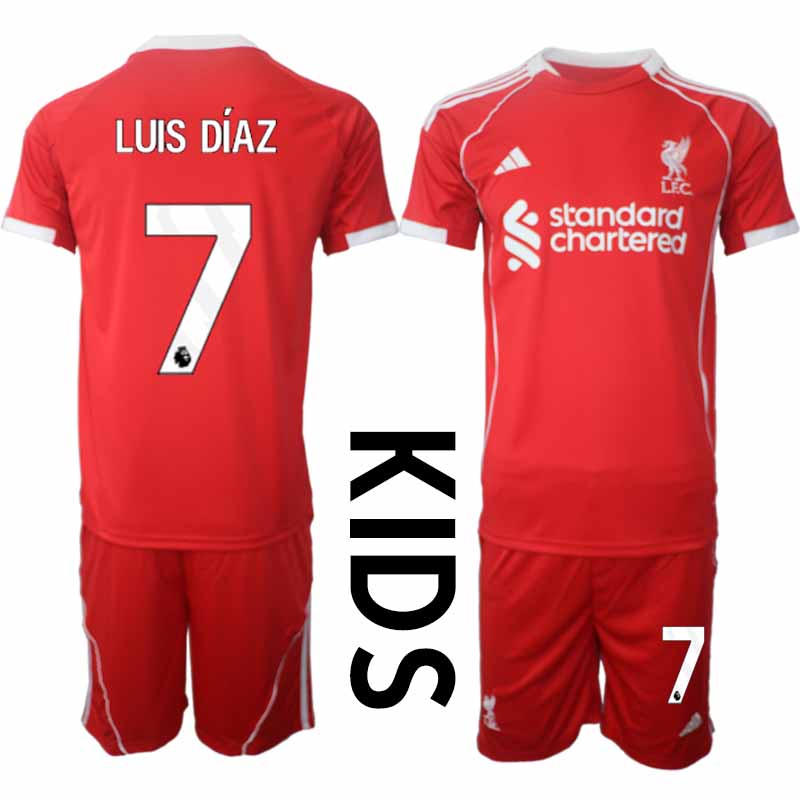 Köp Liverpool Barn Hemmatröja 2025/26 Luis Díaz 7 Fotbollsställ Kortärmad (+ Korta byxor) 1 Köp Liverpool Barn Hemmatröja 2025/26 Luis Díaz 7 Fotbollsställ Kortärmad (+ Korta byxor)