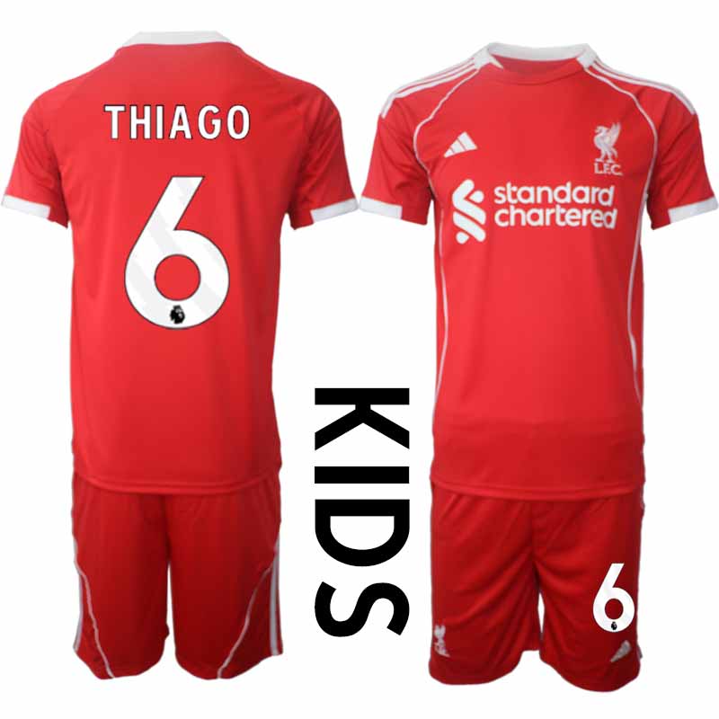 Köp Liverpool Barn Hemmatröja 2025/26 Thiago Alcantara 6 Fotbollsställ Kortärmad (+ Korta byxor) 1 Köp Liverpool Barn Hemmatröja 2025/26 Thiago Alcantara 6 Fotbollsställ Kortärmad (+ Korta byxor)