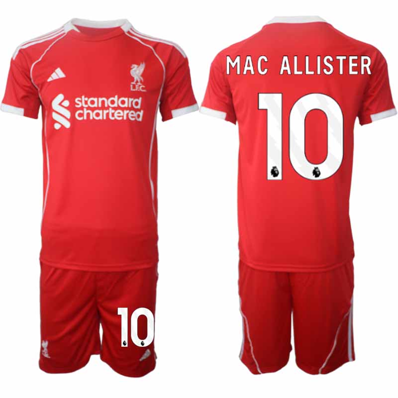 Köp Liverpool Herr Hemmatröja 2025/26 Alexis Mac Allister 10 Fotbollsställ Kortärmad (+ Korta byxor)
