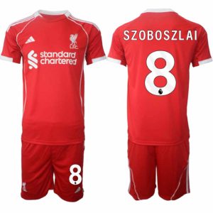 Köp Liverpool Herr Hemmatröja 2025/26 Dominik Szoboszlai 8 Fotbollsställ Kortärmad (+ Korta byxor)