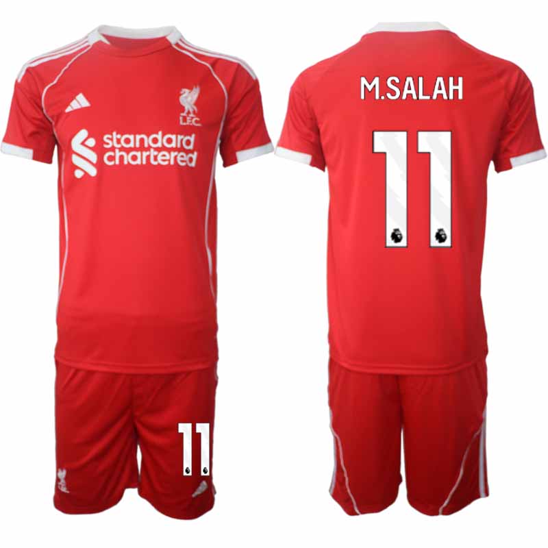 Köp Liverpool Herr Hemmatröja 2025/26 Mohamed Salah 11 Fotbollsställ Kortärmad (+ Korta byxor)