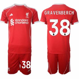 Köp Liverpool Herr Hemmatröja 2025/26 Ryan Gravenberch 38 Fotbollsställ Kortärmad (+ Korta byxor)