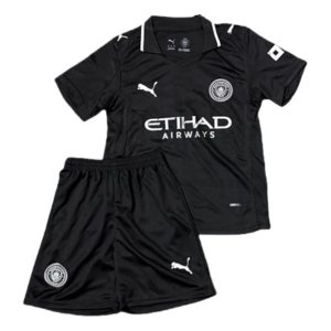 Manchester City Barn Bortatröja 2025/26 Kortärmad Fotbollsställ med Shorts