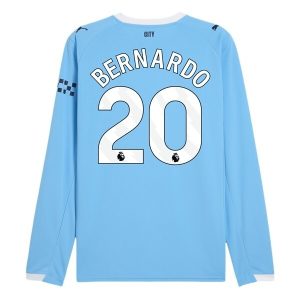 Manchester City Herr Hemmatröja 2025/26 Bernardo Silva #20 Långärmad Billig Fotbollströja