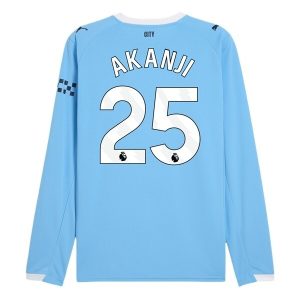 Manchester City Herr Hemmatröja 2025/26 Manuel Akanji #25 Långärmad Billig Fotbollströja