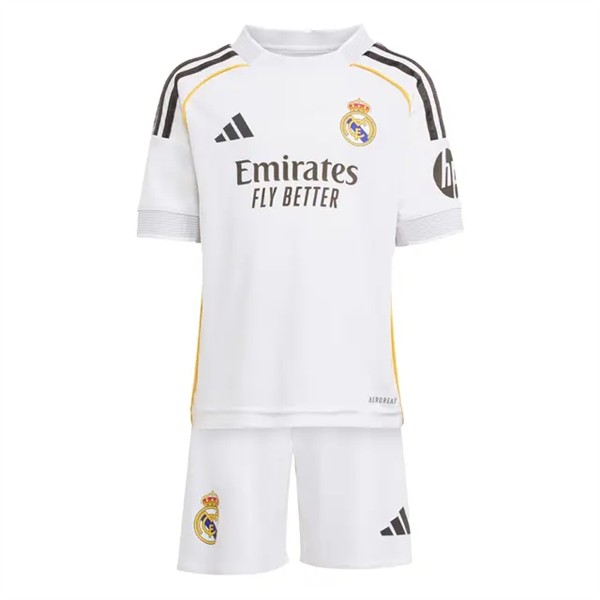 Real Madrid Barn Hemmatröja 2025/26 Kortärmad Fotbollsställ med Shorts 1 Real Madrid 2025/26 Barn Hemmatröja