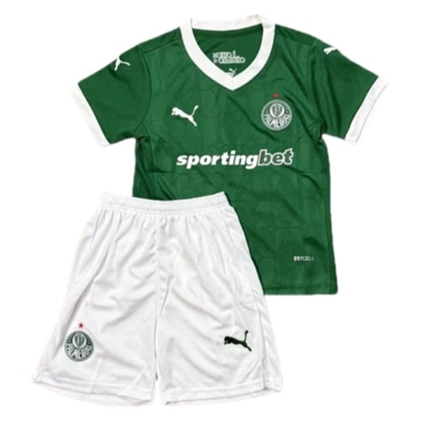 SE Palmeiras Barn Hemmatröja 2025/26 Kortärmad Fotbollsställ med Shorts 1 SE Palmeiras Barn Hemmatröja 2025/26 Kortärmad Fotbollsställ med Shorts