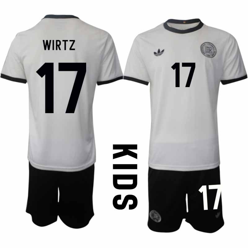 Köp Tyskland Barn Hemmatröja 2025/26 Florian Wirtz 17 Fotbollsställ Kortärmad (+ Korta byxor) – Tysklands 125-årsjubileumskit