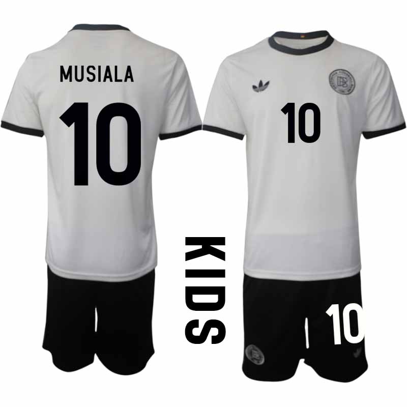 Köp Tyskland Barn Hemmatröja 2025/26 Jamal Musiala 10 Fotbollsställ Kortärmad (+ Korta byxor) – Tysklands 125-årsjubileumskit