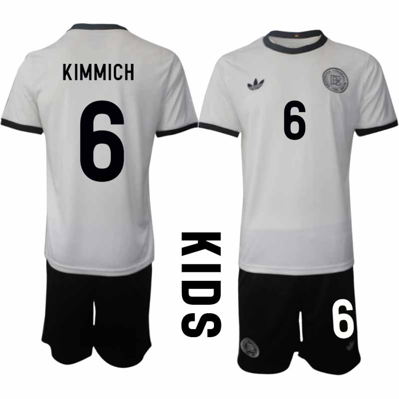 Köp Tyskland Barn Hemmatröja 2025/26 Joshua Kimmich 6 Fotbollsställ Kortärmad (+ Korta byxor) – Tysklands 125-årsjubileumskit