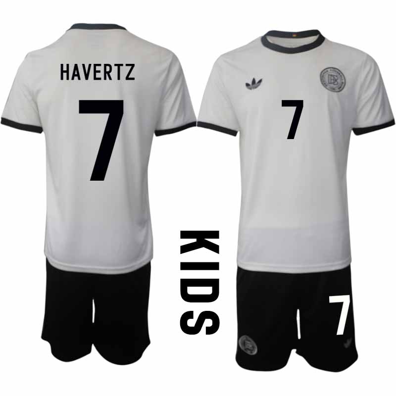 Köp Tyskland Barn Hemmatröja 2025/26 Kai Havertz 7 Fotbollsställ Kortärmad (+ Korta byxor) – Tysklands 125-årsjubileumskit
