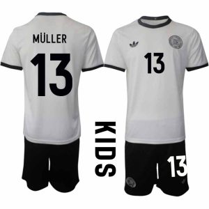 Köp Tyskland Barn Hemmatröja 2025/26 Thomas Müller 13 Fotbollsställ Kortärmad (+ Korta byxor) – Tysklands 125-årsjubileumskit