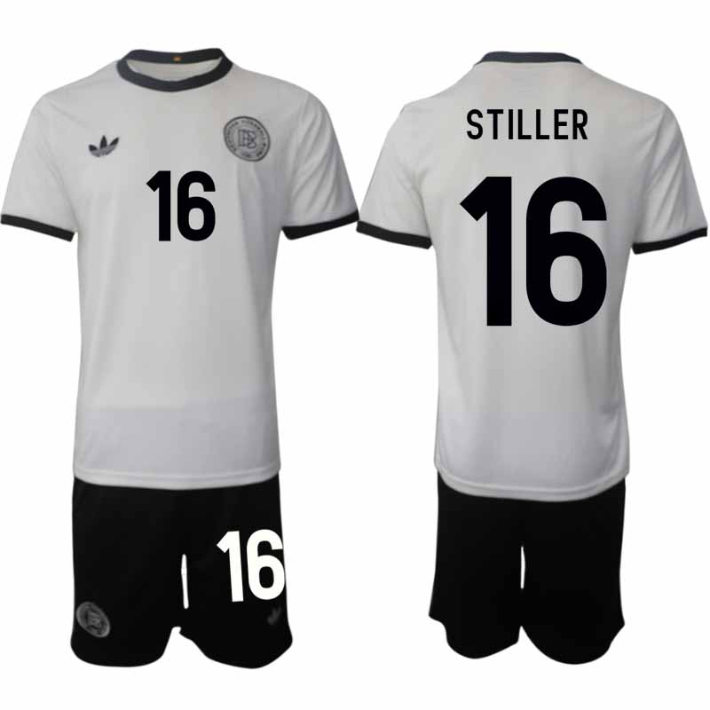 Köp Tyskland Herr Hemmatröja 2025/26 Angelo stiller 16 Fotbollsställ Kortärmad (+ Korta byxor) – Tysklands 125-årsjubileumskit